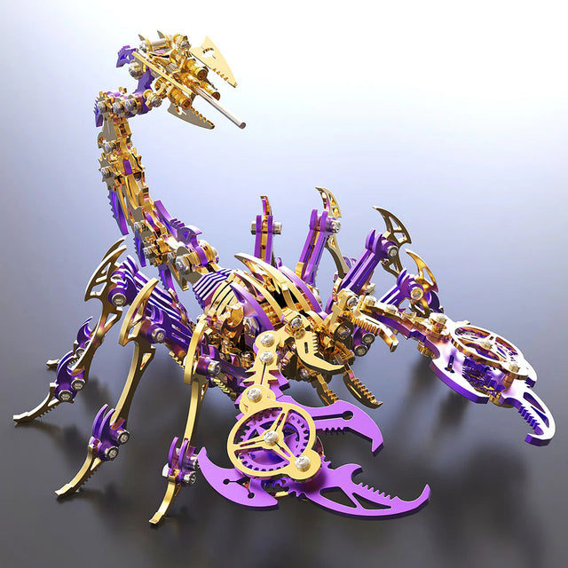 3D Metal Purple Gold Scorpion King Assembly Educational Puzzle DIY Toy