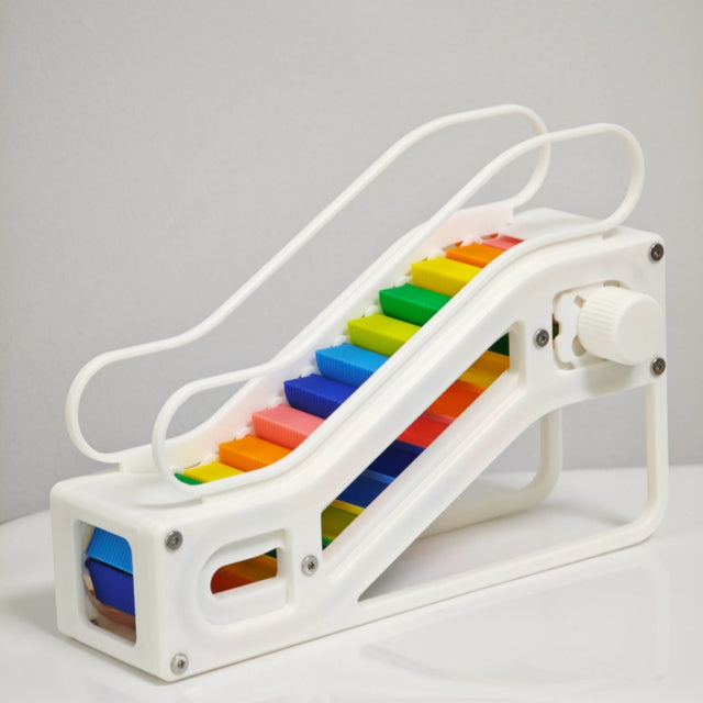 3D Printed Escalator Ranbow Simulation Lift Button Elevator Model Children Toy