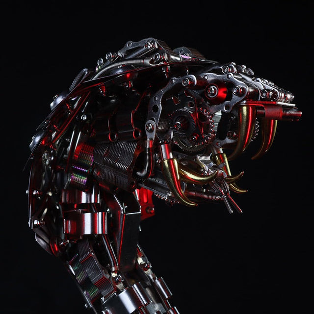 3D Steampunk King Cobra Metal Puzzle Model Kit With Base Snake Series