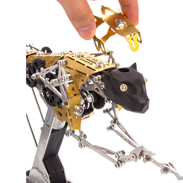 3D Metal Running Leopard Model Mechanical Puzzle Kinetic Assembly Kit