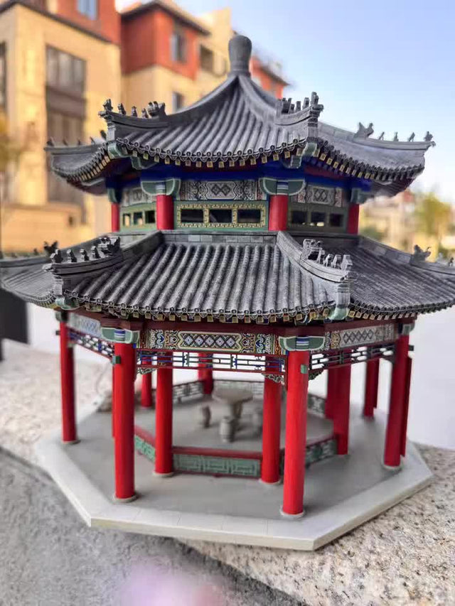 Li xia Pavilion Building 3D Puzzles Mortise and Tenon DIY Model Kit