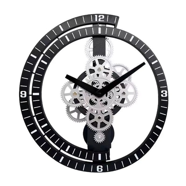 16 inch Large Gear Wheel Hour Analog Wall Clock Steampunk Mechanical Home Decor