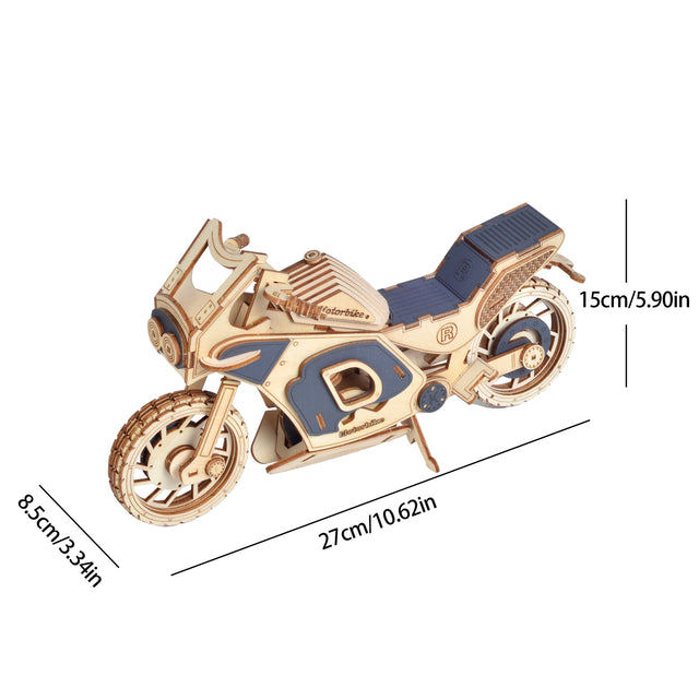 3D Wooden Puzzle Motorcycle Vehicle Model Kit DIY Assembly Toy Creative Gift
