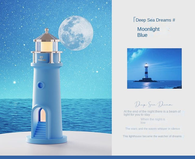 Galaxy Moon Projection Lighthouse Ambient Night Light Motion Sensor Table Lamp