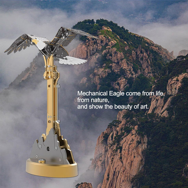 Bald Eagle Sculpture Kit with Flapping Wings Metal Model DIY Assembly Toys