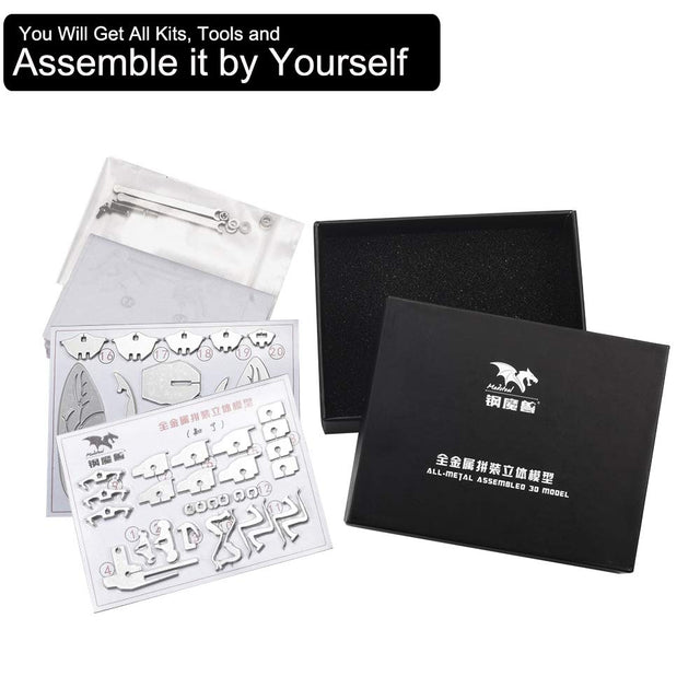3D Metal Mechanical Steel Dinosaur Assembly Ornaments Model Kit