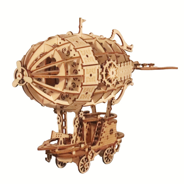 3D Wooden DlY Handmade Airship Assembled Model Building Kit Puzzle Toy