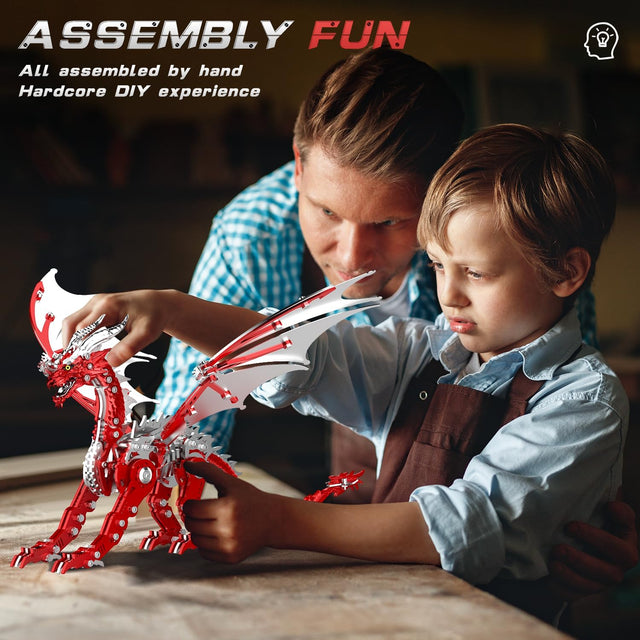 3D DIY Metal Dragon Myth Puzzle Building Set Collectible Mechanical Models Kit