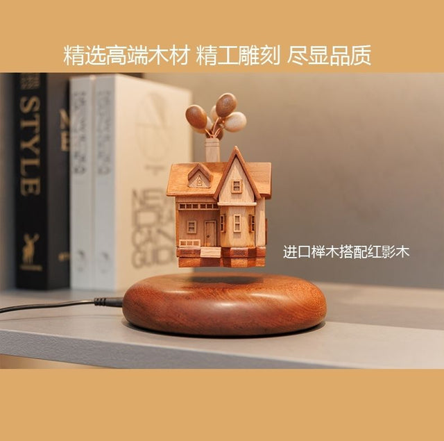 3D Wooden Magnetic Levitating Flying House Castle Home DecorDesktop Ornaments