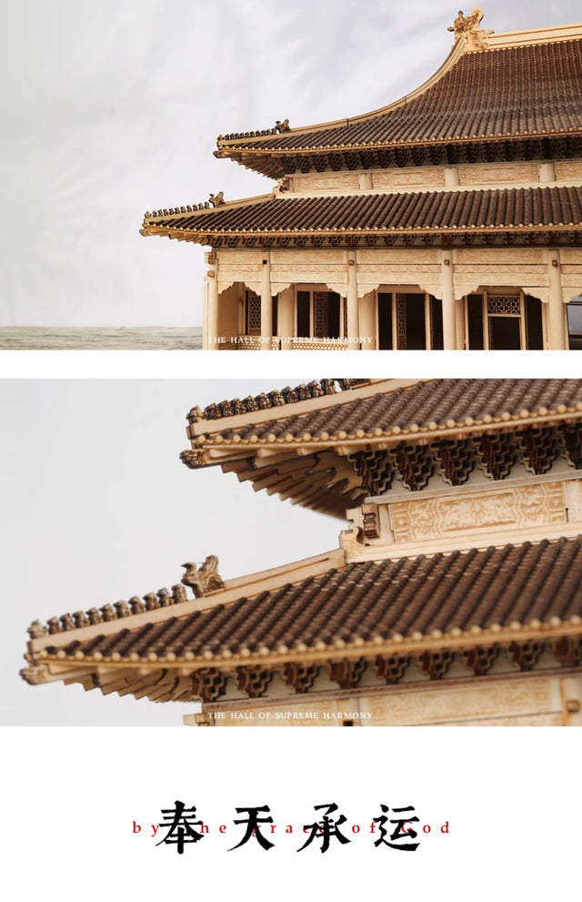 Tai He Dian Wooden Building 3D Puzzles Mortise and Tenon DIY Model Kit