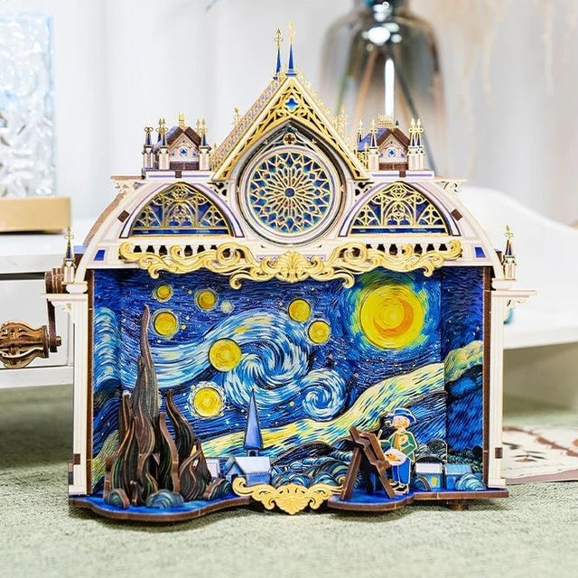 3D Metal Puzzles The Starry Night Diy Handcrafted Decorative Craft Models Kits