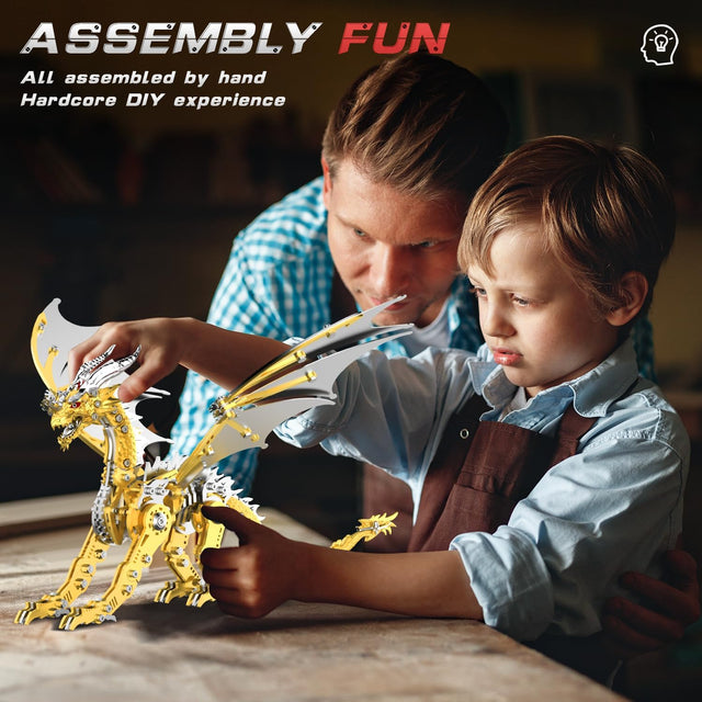3D DIY Metal Dragon Myth Puzzle Building Set Collectible Mechanical Models Kit