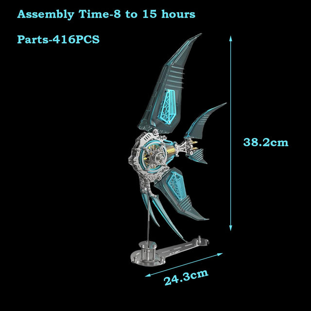 Mechanical 3D DIY Vibrant Angelfish Steampunk Assembly Model Kit with Creative Fins