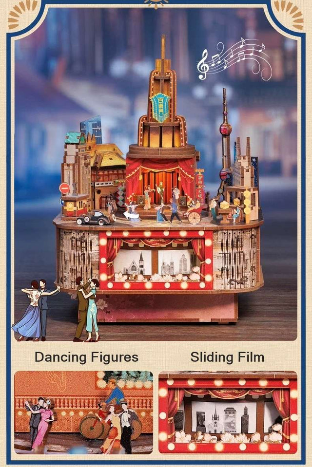 Paramount Ballroom DIY Music Box Puzzle Dancing City Style 3D Wooden Puzzles