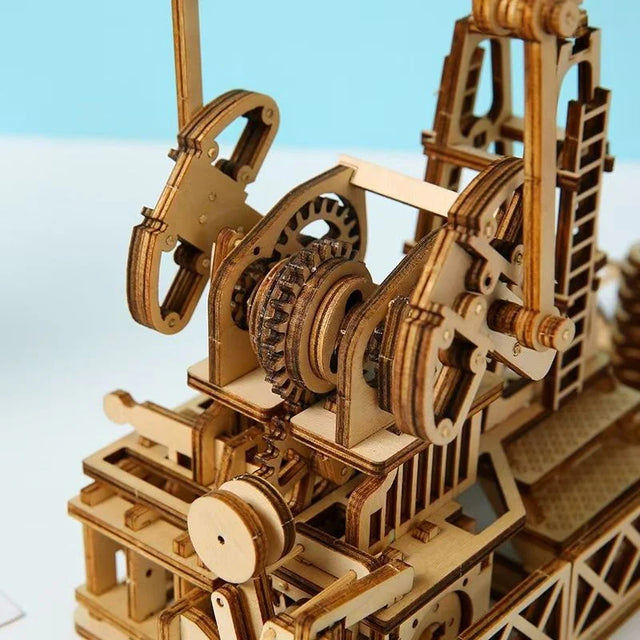 3D Wooden Puzzle Mechanical Oil Well Drilling Rig Handicraft Puzzle Gift