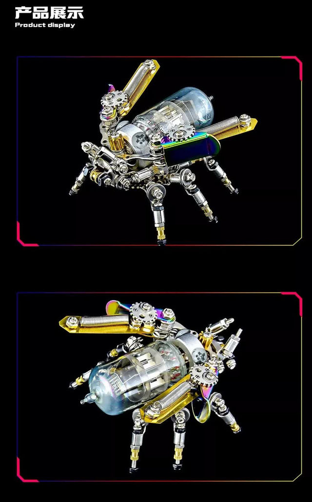 Metal 3D Puzzles Mechanical Firefly Wasp Assembly Building Model Kit DIY Toys