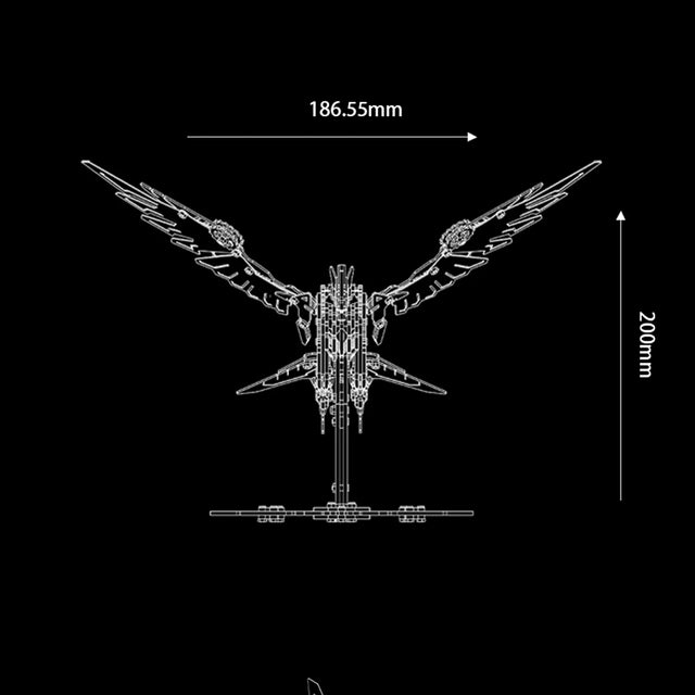 3D Metal Mechanical Steel Flying Eagle Assembly Ornaments Model Kit DIY Set