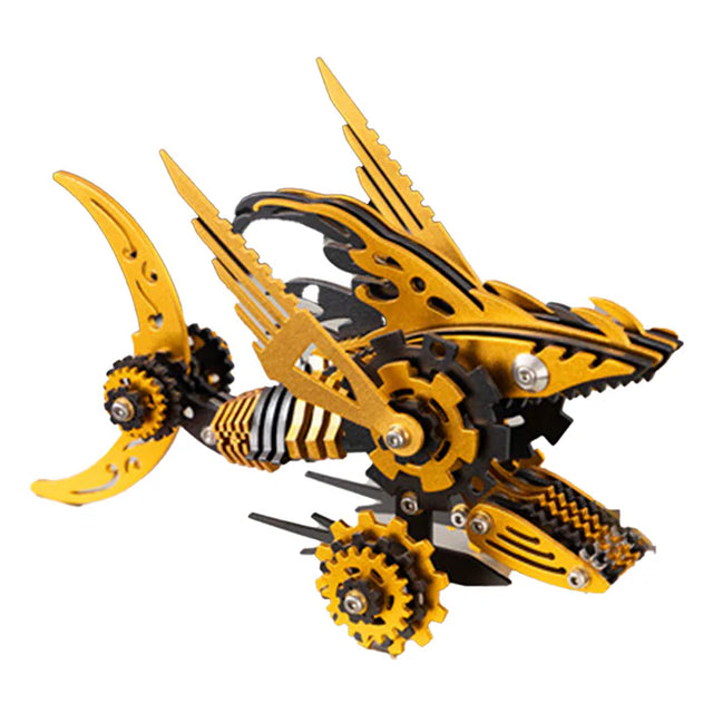 3D Metal Mechanical Steel Sawtooth Shark Assembly Ornaments Model Kit