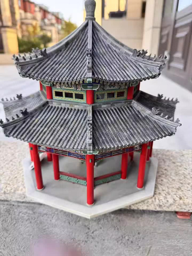Li xia Pavilion Building 3D Puzzles Mortise and Tenon DIY Model Kit