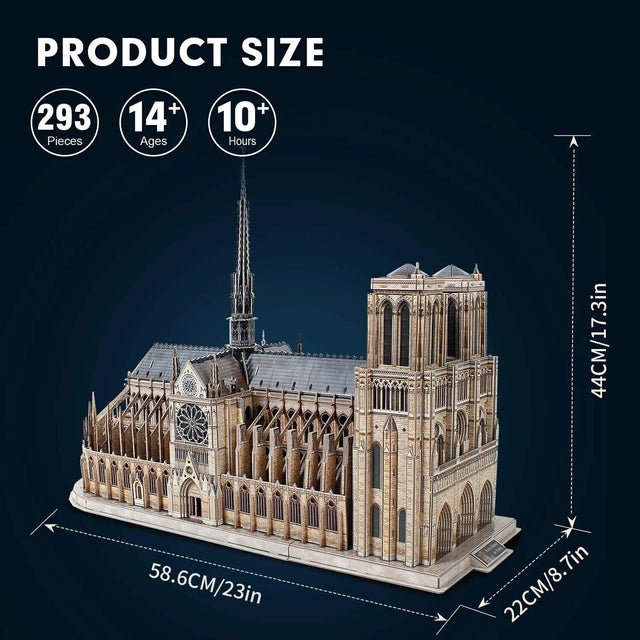 1:250 3D Puzzle DAME DE PARIS Model Kit DIY Craft Art Projects For Kids