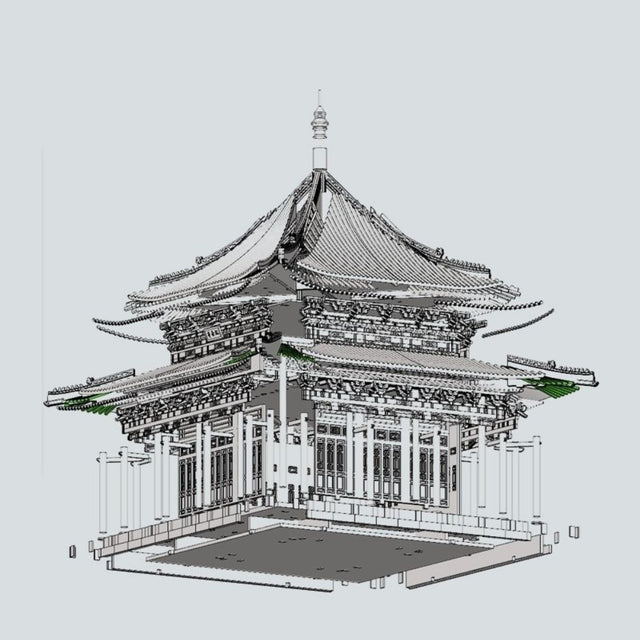Chen Xiang Ting Wooden Building 3D Puzzles Mortise and Tenon DIY Model Kit