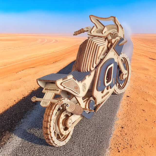 3D Wooden Puzzle Motorcycle Vehicle Model Kit DIY Assembly Toy Creative Gift
