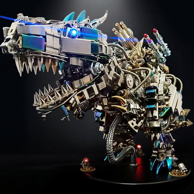 3D Mechanical Rex Dinosaur DIY Metal Model Puzzles Building Block Set Toys