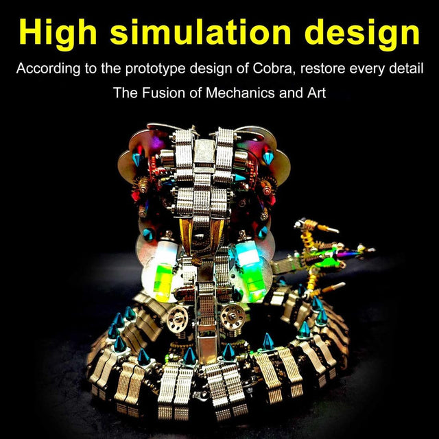 DIY Metal Cobra Rattlesnake Model Kit Mechanical 3D Puzzle Snake Toys