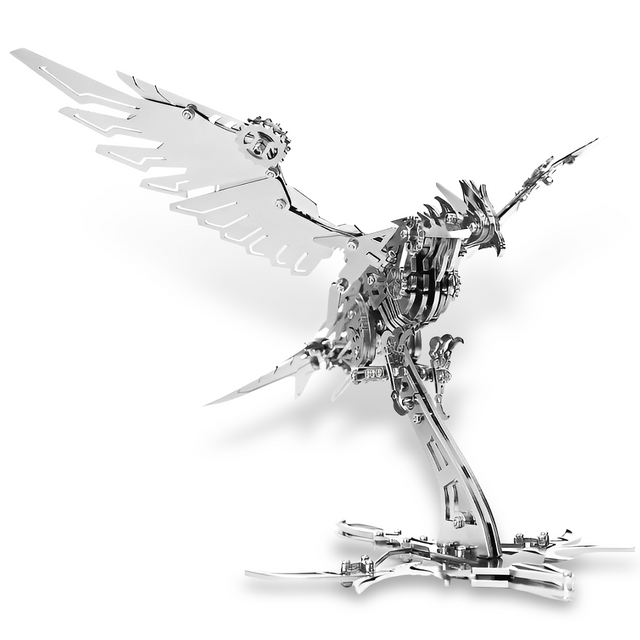 3D Metal Mechanical Steel Flying Eagle Assembly Ornaments Model Kit DIY Set