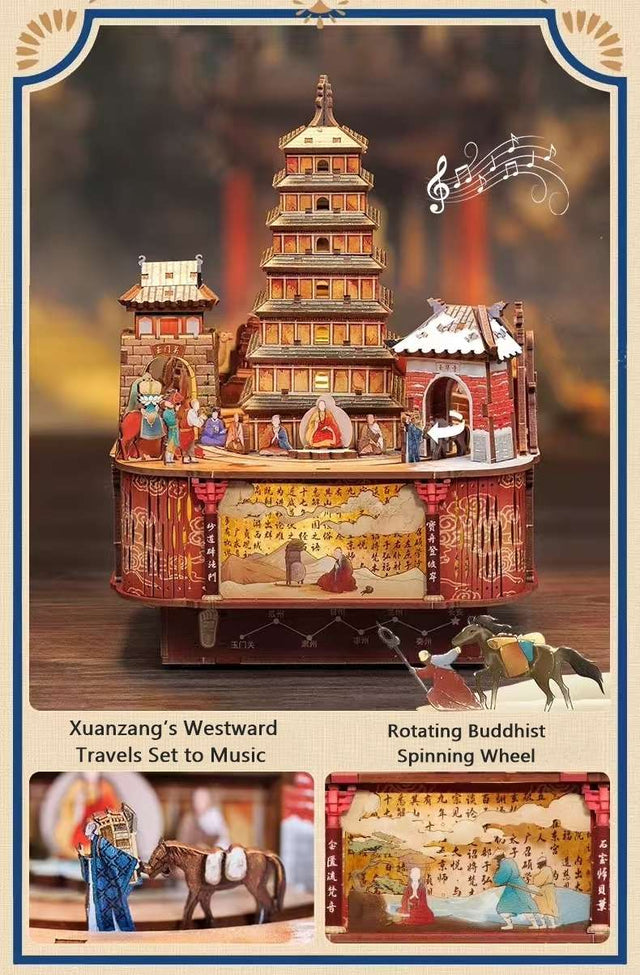 Journey to the West DIY Music Box Puzzle Chinese Style 3D Wooden Puzzles