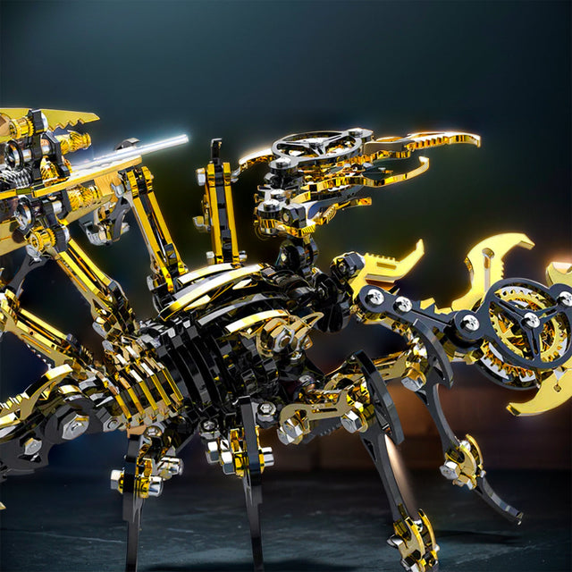 3D Metal Black Gold Scorpion King Assembly Educational Puzzle DIY Toy