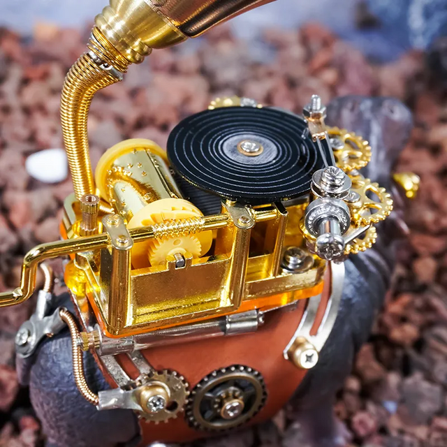 Mechanical Party Studio Hippo Musician Metal Assemble Model Music Box