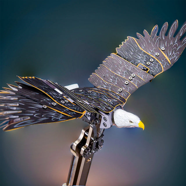 Bald Eagle Sculpture Kit with Flapping Wings Metal Model DIY Assembly Toys