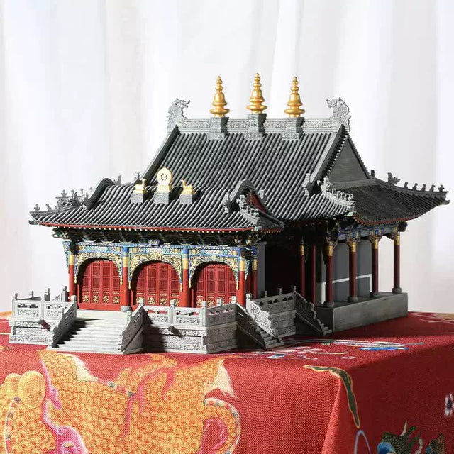 Cai Shen Temple Wooden Building 3D Puzzles Mortise and Tenon DIY Model Kit