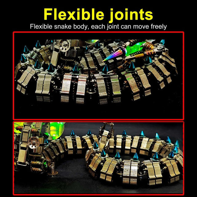 DIY Metal Cobra Rattlesnake Model Kit Mechanical 3D Puzzle Snake Toys