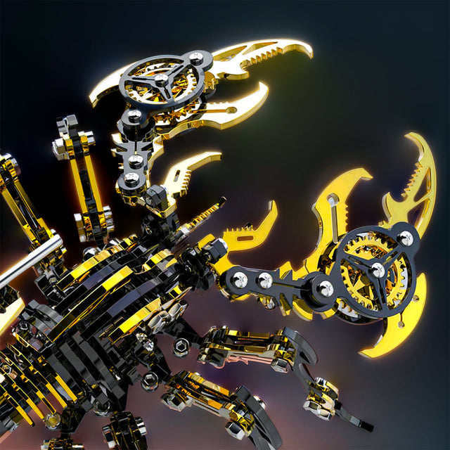 3D Metal Black Gold Scorpion King Assembly Educational Puzzle DIY Toy