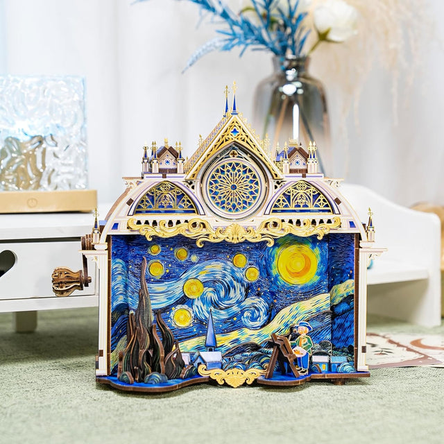 3D Metal Puzzles The Starry Night Diy Handcrafted Decorative Craft Models Kits