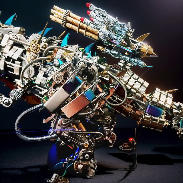 3D Mechanical Rex Dinosaur DIY Metal Model Puzzles Building Block Set Toys