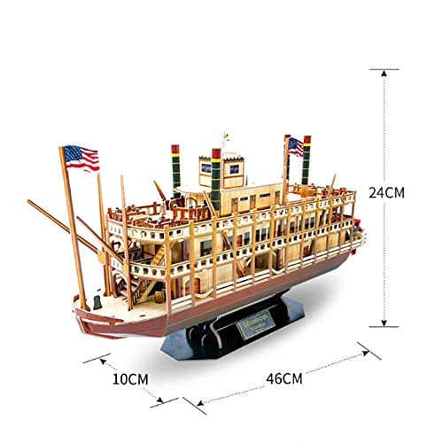 3D Puzzles Assembled Ship Model Toys Mississippi River Steam Ships Model Toys