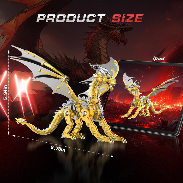 3D DIY Metal Dragon Myth Puzzle Building Set Collectible Mechanical Models Kit