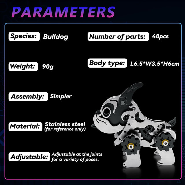 3D Metal Puzzle Mechanical Model Kit BullDag Steel Ornaments Art Craft Gifts Toy
