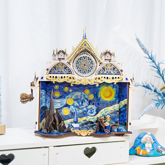 3D Metal Puzzles The Starry Night Diy Handcrafted Decorative Craft Models Kits