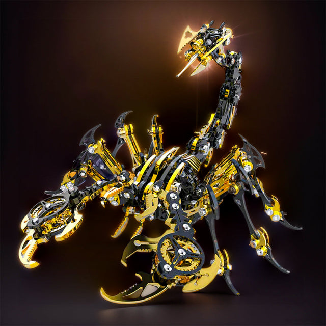 3D Metal Black Gold Scorpion King Assembly Educational Puzzle DIY Toy