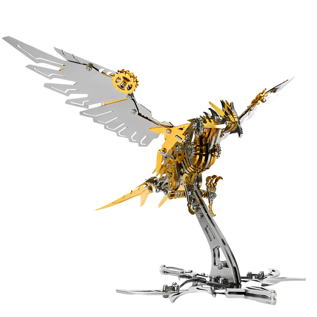3D Metal Mechanical Steel Flying Eagle Assembly Ornaments Model Kit DIY Set