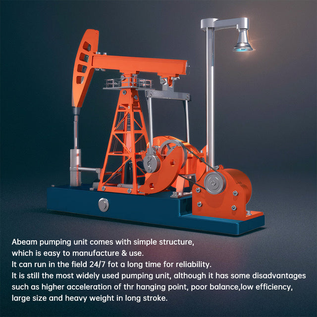 Oil Pumping Unit Metal Assembly Model Electric DIY Pump Jack Creative Kit Toy