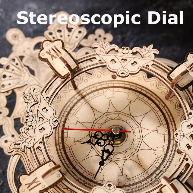 3D Wooden Puzzle Clock Kit DIY Mechanical Wall Clock Hanging Gift for Adults