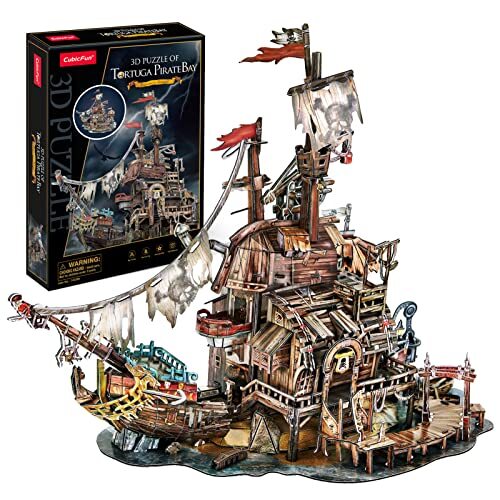 Cool Pirate Shipwreck Home Decor Tortuga Pirate Bay 3D Assembled Jigsaw Puzzle