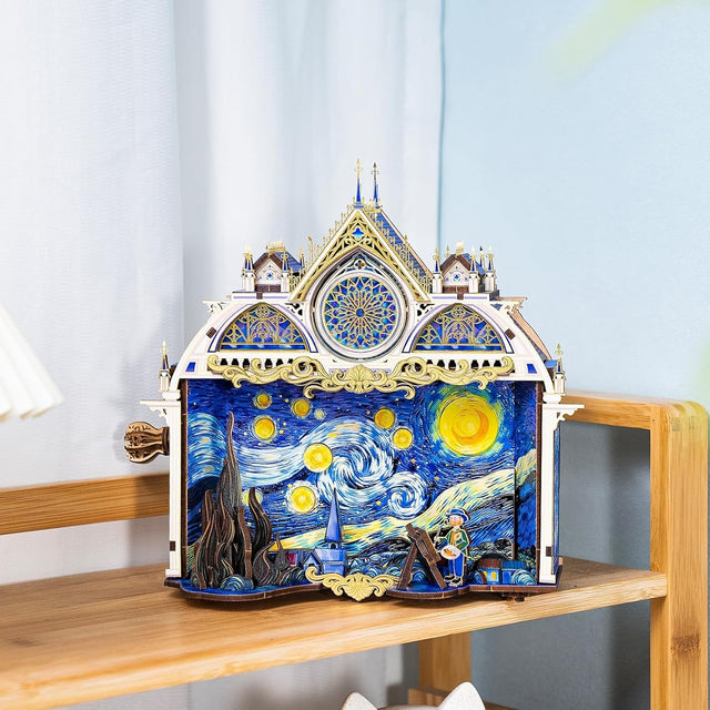 3D Metal Puzzles The Starry Night Diy Handcrafted Decorative Craft Models Kits