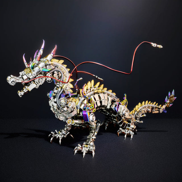 3D Metal DIY Realistic Chinese Dragon Model Kit Ancient Mythical Beasts