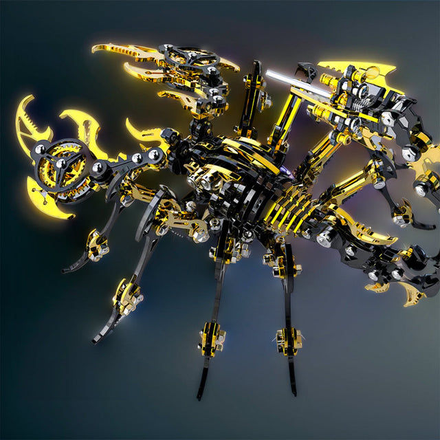 3D Metal Black Gold Scorpion King Assembly Educational Puzzle DIY Toy